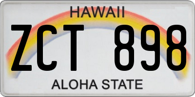 HI license plate ZCT898