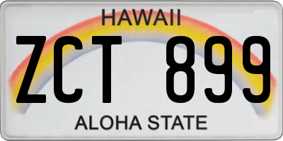 HI license plate ZCT899