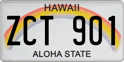 HI license plate ZCT901