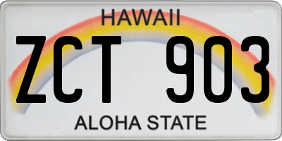 HI license plate ZCT903