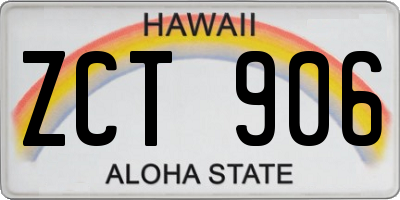 HI license plate ZCT906