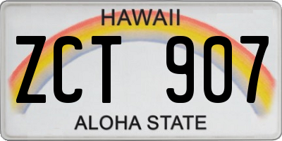 HI license plate ZCT907