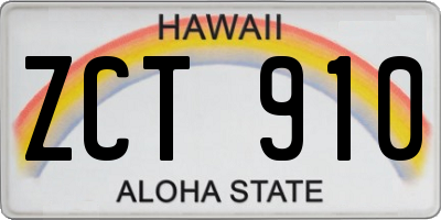 HI license plate ZCT910