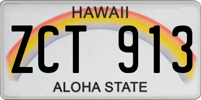 HI license plate ZCT913