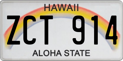 HI license plate ZCT914