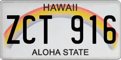HI license plate ZCT916