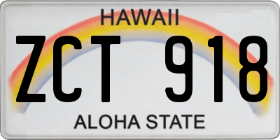 HI license plate ZCT918
