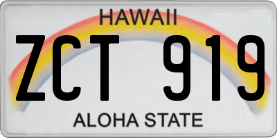 HI license plate ZCT919