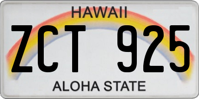 HI license plate ZCT925
