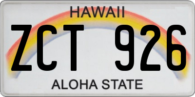 HI license plate ZCT926