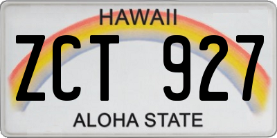 HI license plate ZCT927