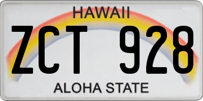 HI license plate ZCT928