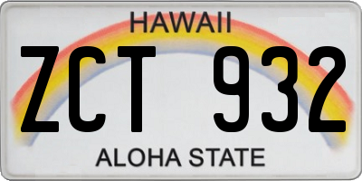 HI license plate ZCT932