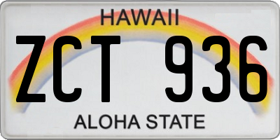 HI license plate ZCT936
