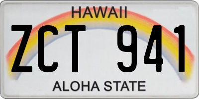 HI license plate ZCT941