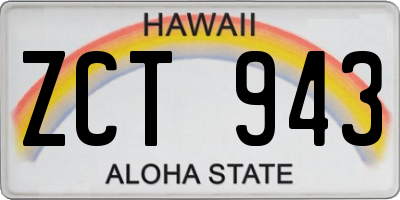 HI license plate ZCT943