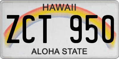 HI license plate ZCT950