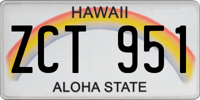 HI license plate ZCT951