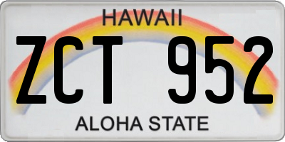 HI license plate ZCT952