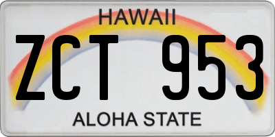 HI license plate ZCT953
