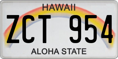 HI license plate ZCT954