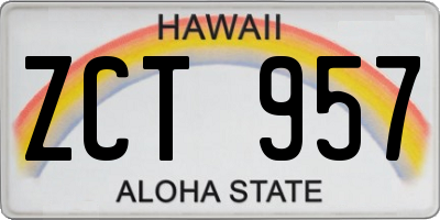 HI license plate ZCT957
