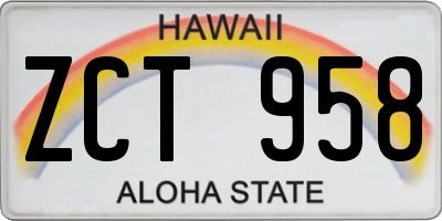 HI license plate ZCT958