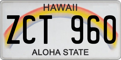 HI license plate ZCT960