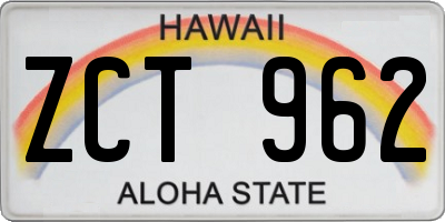 HI license plate ZCT962