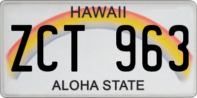 HI license plate ZCT963