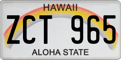 HI license plate ZCT965