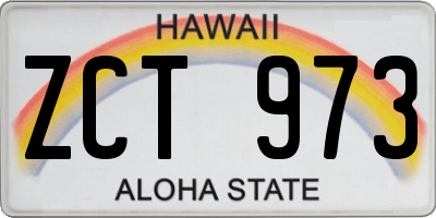 HI license plate ZCT973
