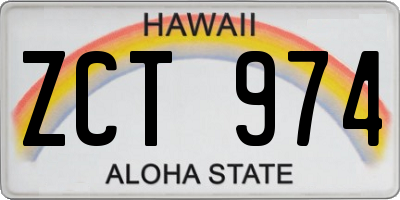 HI license plate ZCT974