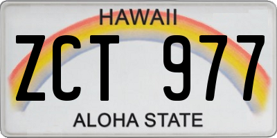 HI license plate ZCT977