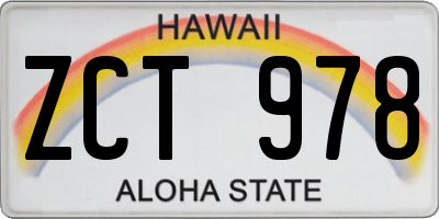 HI license plate ZCT978