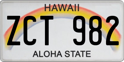 HI license plate ZCT982