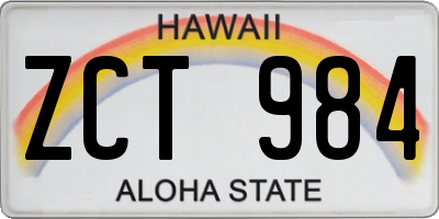 HI license plate ZCT984