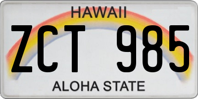 HI license plate ZCT985