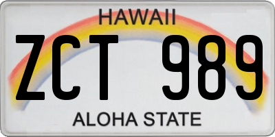 HI license plate ZCT989