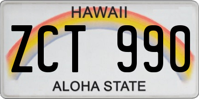 HI license plate ZCT990