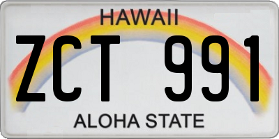 HI license plate ZCT991