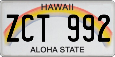HI license plate ZCT992
