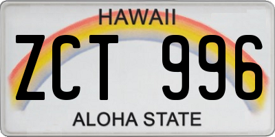 HI license plate ZCT996