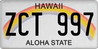 HI license plate ZCT997