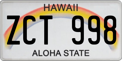 HI license plate ZCT998