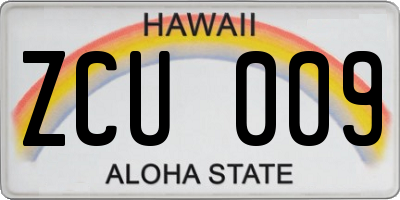 HI license plate ZCU009