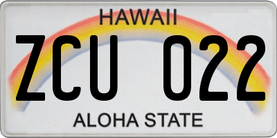 HI license plate ZCU022