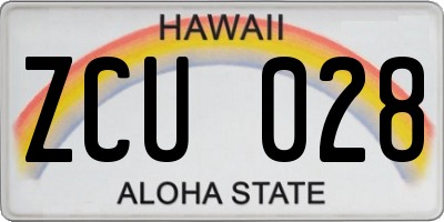 HI license plate ZCU028