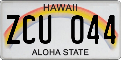HI license plate ZCU044