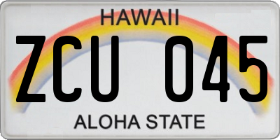 HI license plate ZCU045